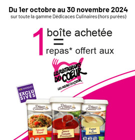 1 boîte achetée = 1 repas offert